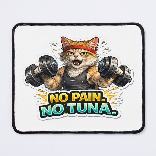 Item preview, Funny No Pain No Tuna Cat designed and sold by UvooArt.