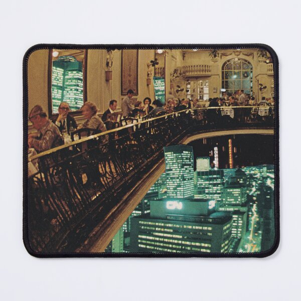 Item preview, Surreal vintage city collage retro cafe interior night designed and sold by seventies.collages.