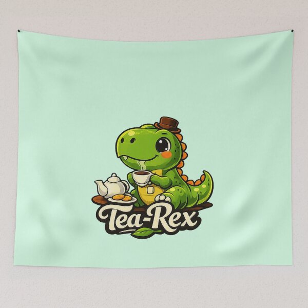 Item preview, Tea‑Rex Funny Dinosaur Quote designed and sold by Dew Drop Designs.