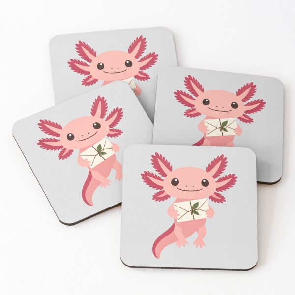 Item preview, Cute Pink Axolotl Holding a Leaf-Tied Letter designed and sold by hattie's.