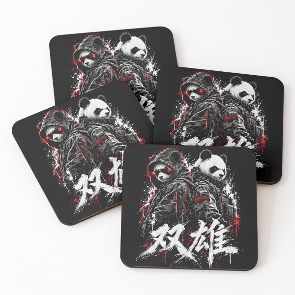 Item preview, 双雄 The Duo - Cyberpunk Panda Agents Chinese Calligraphy Streetwear designed and sold by Eagle Vision Designs.