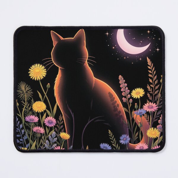 Item preview, Cat in the meadow at night designed and sold by MagelliShop.