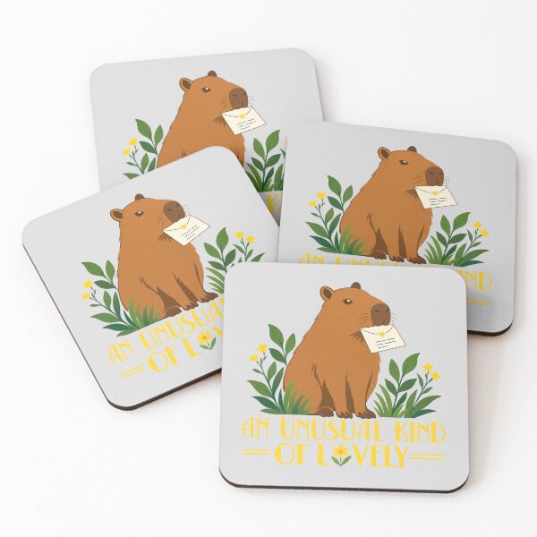 Item preview, Capybara with a Love Letter and Flowers designed and sold by hattie's.