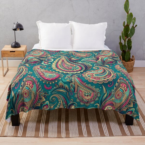 Item preview, Teal Pink Floral Paisley – Ornamental Boho Pattern designed and sold by Apex Designs.
