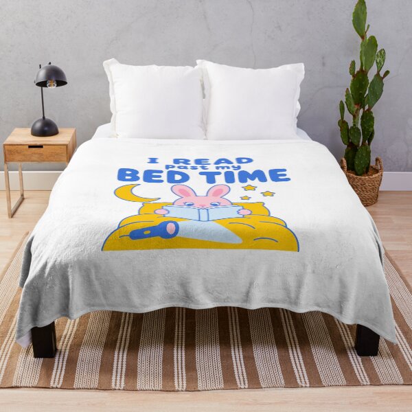 Item preview, I read past my bed time - funny night owl bookworm bunny designed and sold by GagShots.
