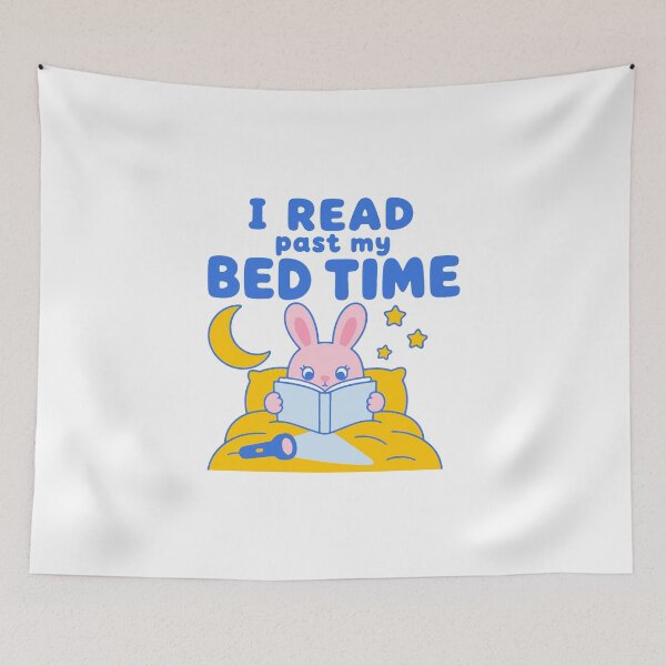 Item preview, I read past my bed time - funny night owl bookworm bunny designed and sold by GagShots.