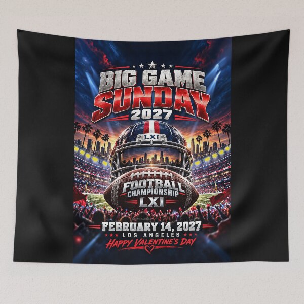 Item preview, FOOTBALL SUNDAY - February 14, 2027 - Happy Valentine's Day - LXI BOWL designed and sold by DBM Photo Art 1.