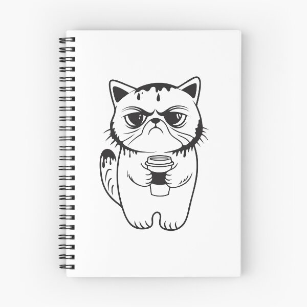 Item preview, Grumpy Cat with Coffee Funny Gift 1 designed and sold by OneLine Studio.