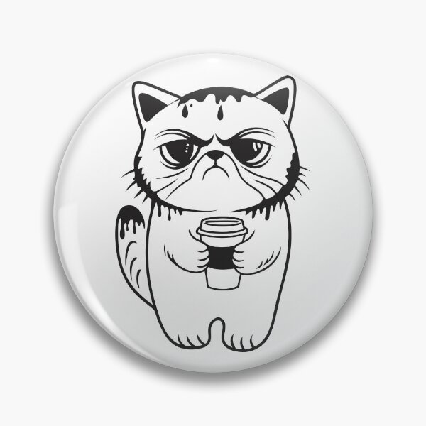 Item preview, Grumpy Cat with Coffee Funny Gift 1 designed and sold by OneLine Studio.