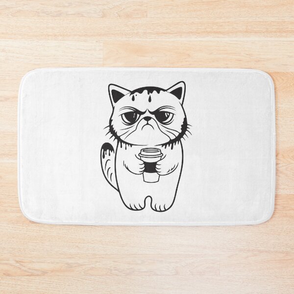 Item preview, Grumpy Cat with Coffee Funny Gift 1 designed and sold by OneLine Studio.