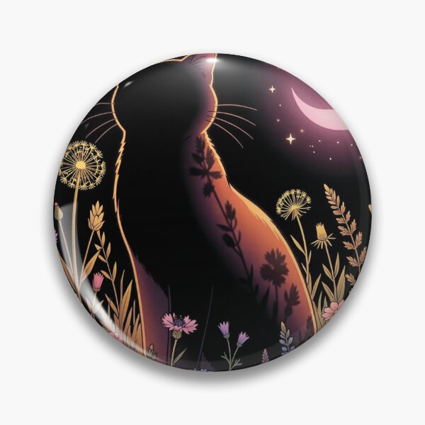 Item preview, Cat in the meadow at night designed and sold by MagelliShop.