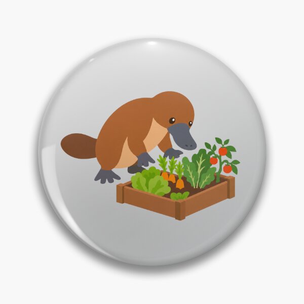 Item preview, Un adorable ornitorrinco cultivando verduras en un huerto. designed and sold by hattie's.