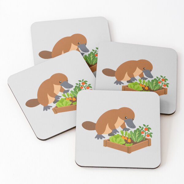 Item preview, Cute Platypus Gardening in a Vegetable Bed designed and sold by hattie's.