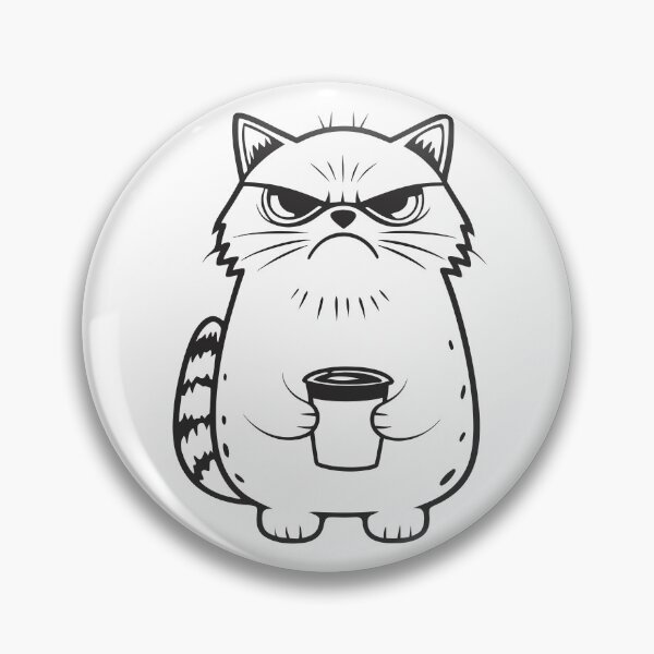 Item preview, Grumpy Cat with Coffee Funny Gift 2 designed and sold by OneLine Studio.