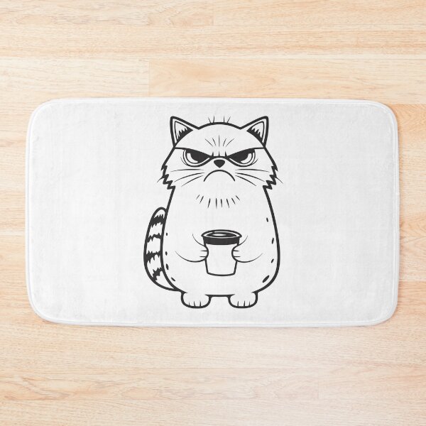 Item preview, Grumpy Cat with Coffee Funny Gift 2 designed and sold by OneLine Studio.