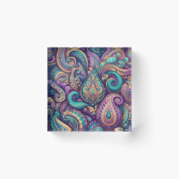 Item preview, Purple Teal Jewel Tone Paisley – Ornamental Maximalist Boho Pattern designed and sold by Apex Designs.