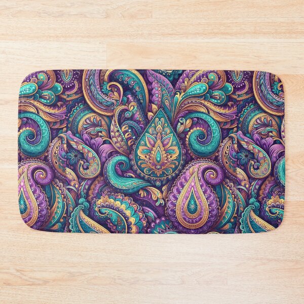 Item preview, Purple Teal Jewel Tone Paisley – Ornamental Maximalist Boho Pattern designed and sold by Apex Designs.