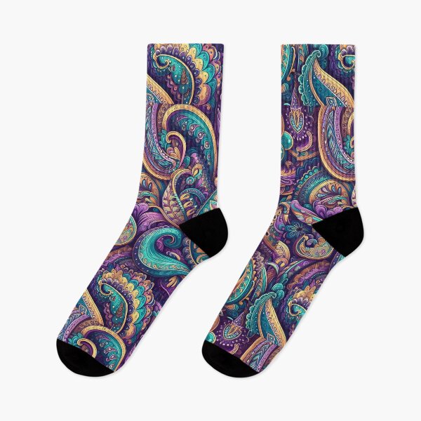 Item preview, Purple Teal Jewel Tone Paisley – Ornamental Maximalist Boho Pattern designed and sold by Apex Designs.