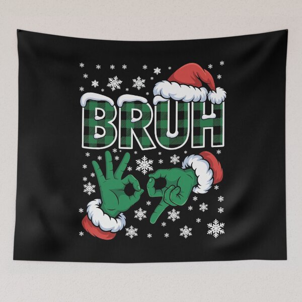 Item preview, Bruh 67 Santa Meme Funny Christmas Green Hand Art designed and sold by MerchPublic Studio.
