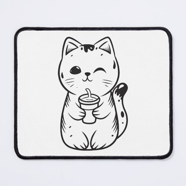 Item preview, Black Cat with Coffee Funny Gift 1 designed and sold by OneLine Studio.