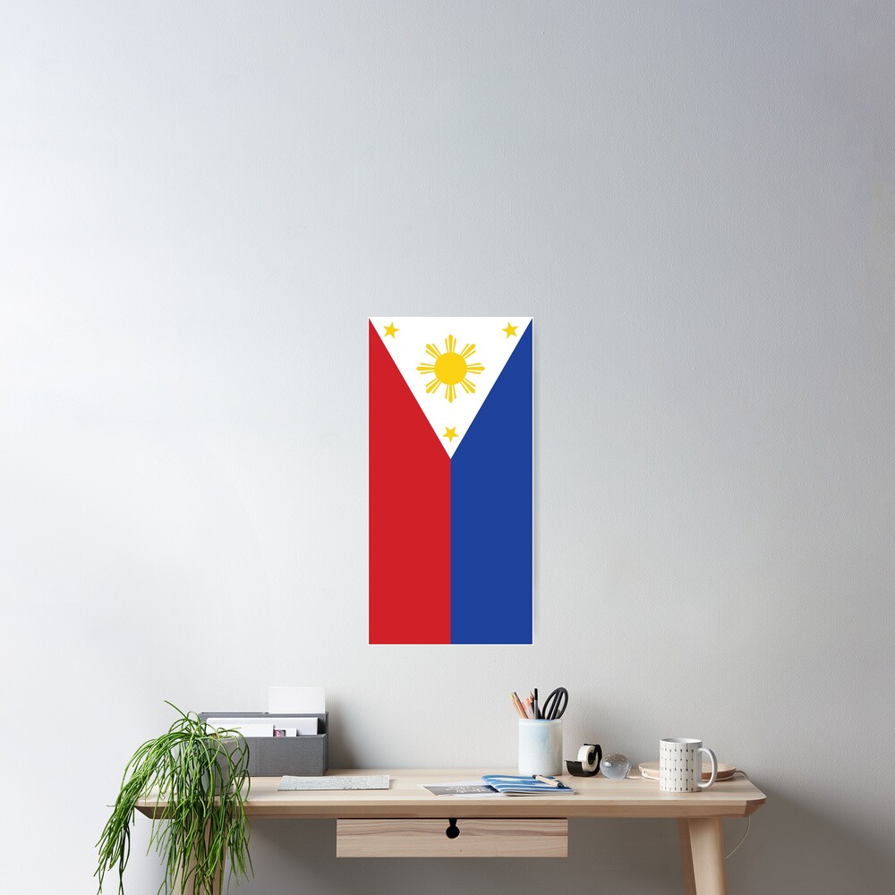 "PHILIPPINES FLAG VERTICAL" Poster by mjdragonfly Redbubble