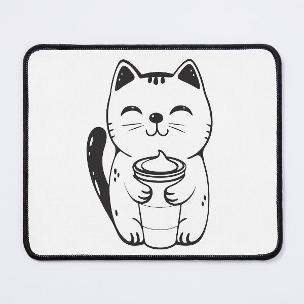 Item preview, Black Cat with Coffee Funny Gift 2 designed and sold by OneLine Studio.