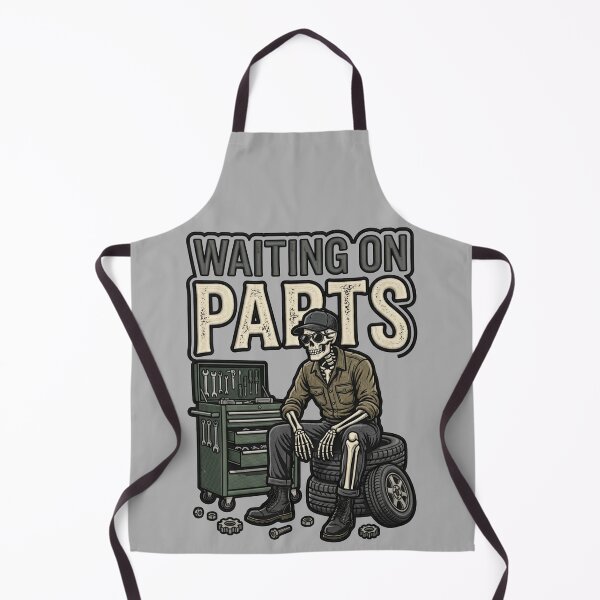 Item preview, Waiting On Parts Funny Garage Mechanic Skeleton designed and sold by ArtDesignTp.