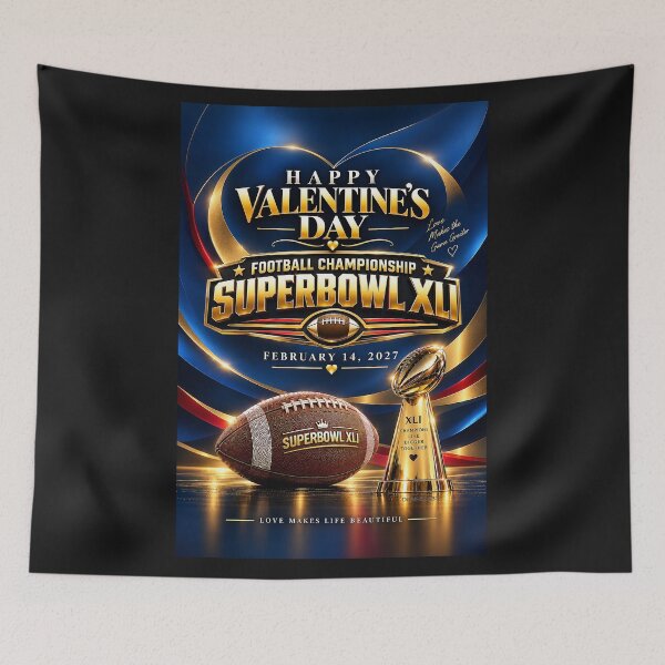 Item preview, HAPPY VALENTINE'S DAY - Championship Football Game Day - February 14, 2027 designed and sold by DBM Photo Art 1.