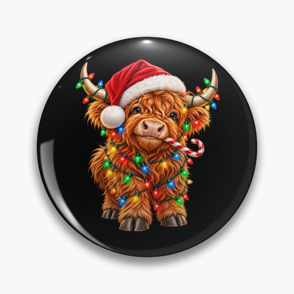 Item preview, Cute Highland Cow Christmas Lights – Christmas Cow T-Shirt designed and sold by LST-Designs.