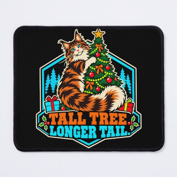 Item preview, Tall Tree Longer Tail Maine Coon Christmas Humor designed and sold by DreamLayerStudio.