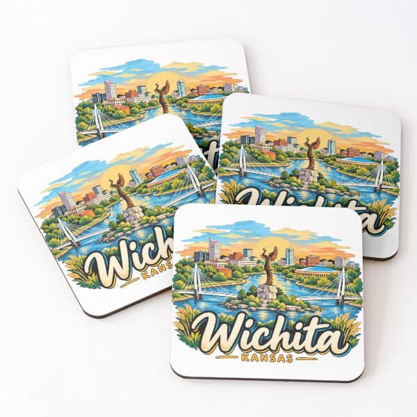 Item preview, Hand Drawn Wichita Kansas Travel Souvenir Landmark Gift designed and sold by MichaeIRellov.