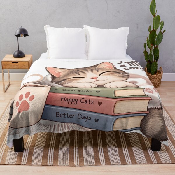 Item preview, Just a Little Cozy Cat – Cute Cat Lover Bookish Design designed and sold by Mellow paws Designs.