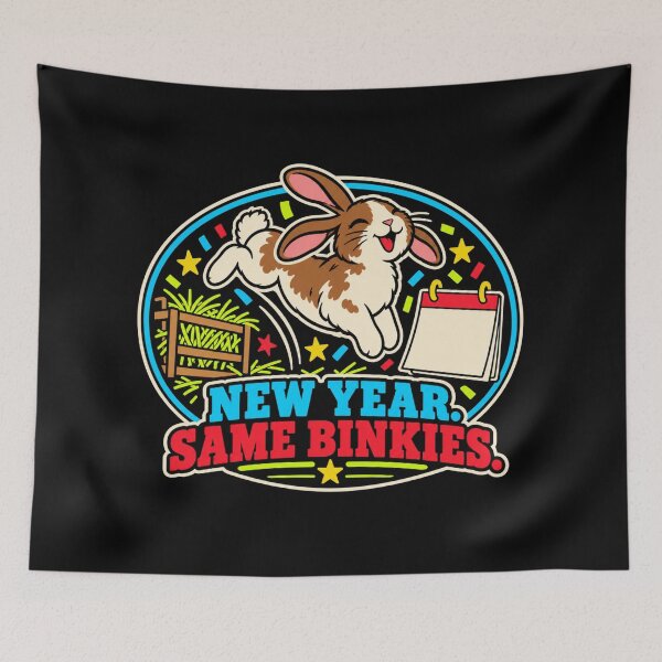 Item preview, New Year Same Binkies House Rabbit Humor designed and sold by DreamLayerStudio.