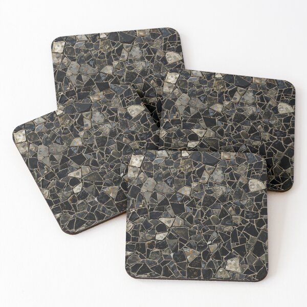 Item preview, Gaudi Inspired Dark Stone Shard Mosaic Tile Pattern designed and sold by GrinGalore.