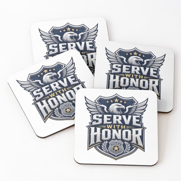 Item preview, Police Serve With Honor Badge Motivational Slogan gift for Police Officer designed and sold by LD ART.