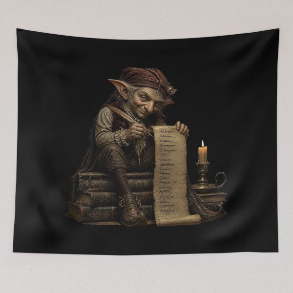 Item preview, Dark Academia Naughty Elf Vintage Christmas designed and sold by LazyDayzCo.