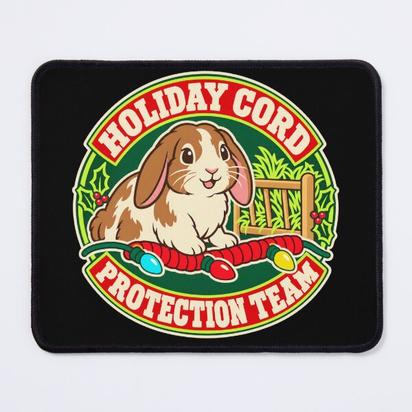 Item preview, Holiday Cord Protection Team House Rabbit Christmas Humor designed and sold by DreamLayerStudio.