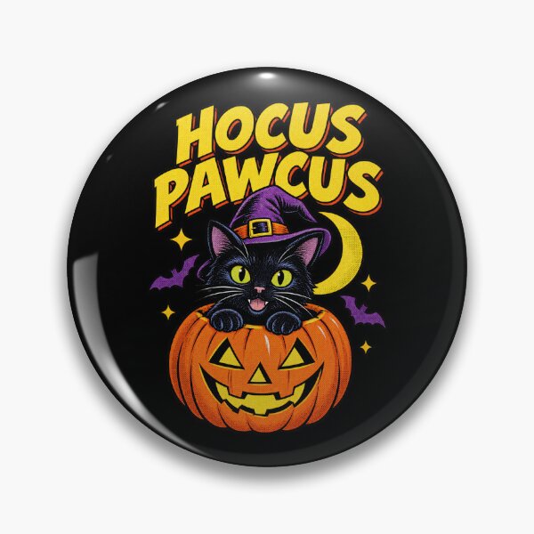 Item preview, Hocus Pawcus Retro Cartoon Black Cat Witch Pumpkin Artwork designed and sold by Aqouiatiqe.