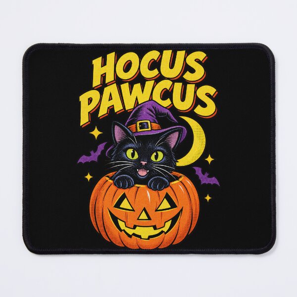 Item preview, Hocus Pawcus Retro Cartoon Black Cat Witch Pumpkin Artwork designed and sold by Aqouiatiqe.