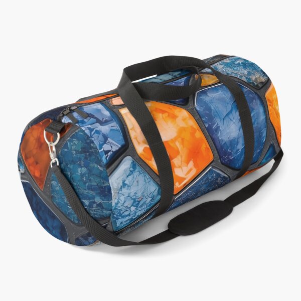 Item preview, Gaudi Inspired Azure Blue Orange Pebble Mosaic Pattern designed and sold by GrinGalore.