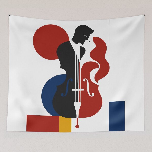 Item preview, Romantic Cello Art Print, Couple in Love Art, Cellist Music Print, Mid Century Modern Music Decor, Valentine Anniversary Gift designed and sold by Studio pod Burom.