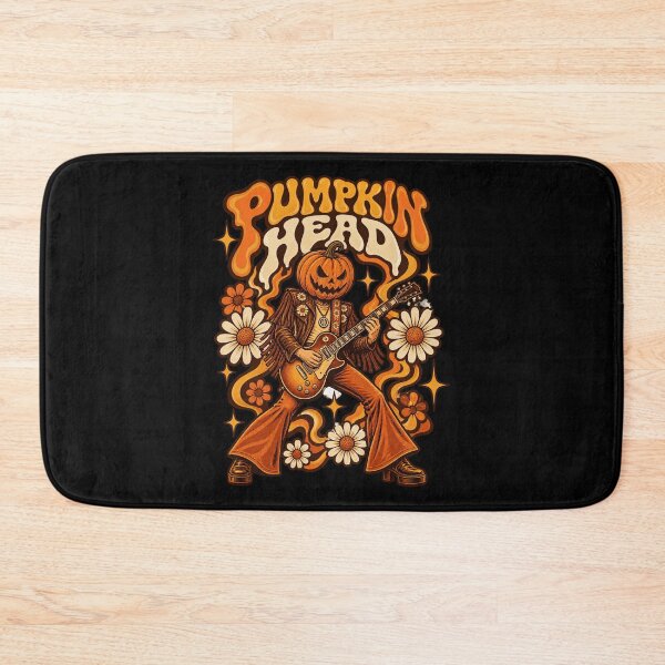 Item preview, Pumpkin Head Rock Guitarist 70s Groovy Bellbottoms Artwork designed and sold by Aqouiatiqe.