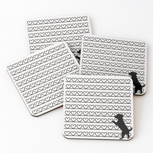 Item preview, Minimalist Line Art Hearts With Cute Dog Silhouette designed and sold by ANJ Creative Designs.