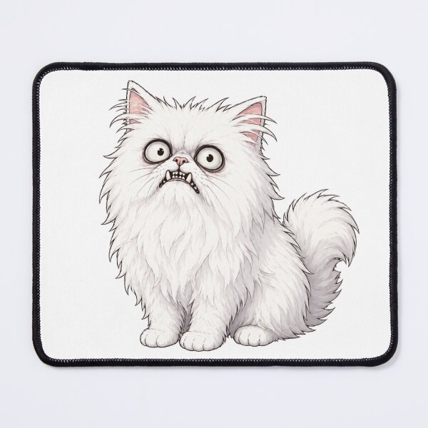 Item preview, Funny Grumpy White Cat designed and sold by GingerArtStudio.
