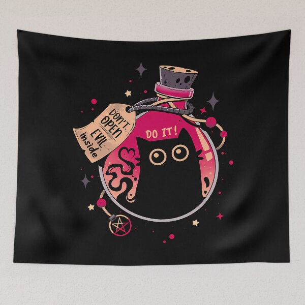Item preview, Bottled Menace - Evil Black Cat designed and sold by saidhmd.