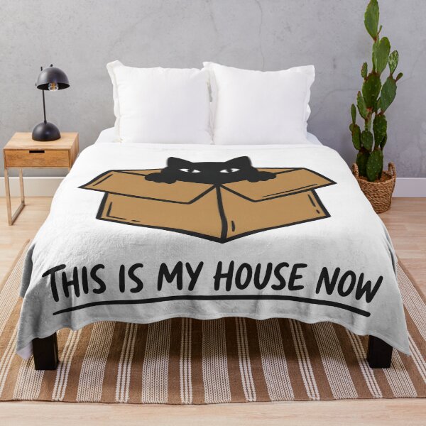 Item preview, Black Cat in Cardboard Box – Funny Homebody Cat Illustration designed and sold by Everyday Vibe Studio.