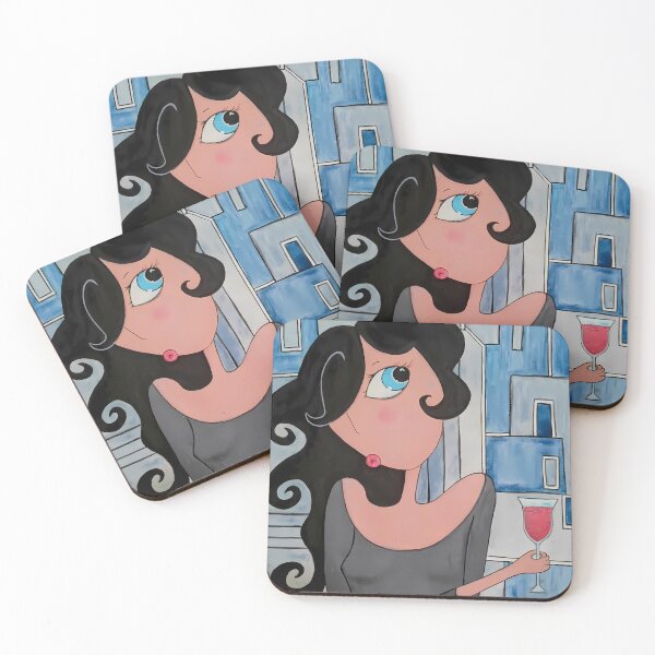 Item preview, Girl And Wine Glass designed and sold by Diarta.