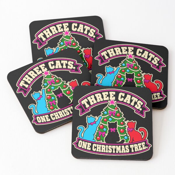 Item preview, Three Cats One Christmas Tree Cat Family Christmas designed and sold by DreamLayerStudio.