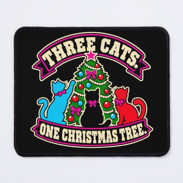 Item preview, Three Cats One Christmas Tree Cat Family Christmas designed and sold by DreamLayerStudio.