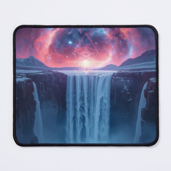 Item preview, Cosmic Waterfall Canyon with Glowing Nebula Portal designed and sold by monkeybusiness.pt.